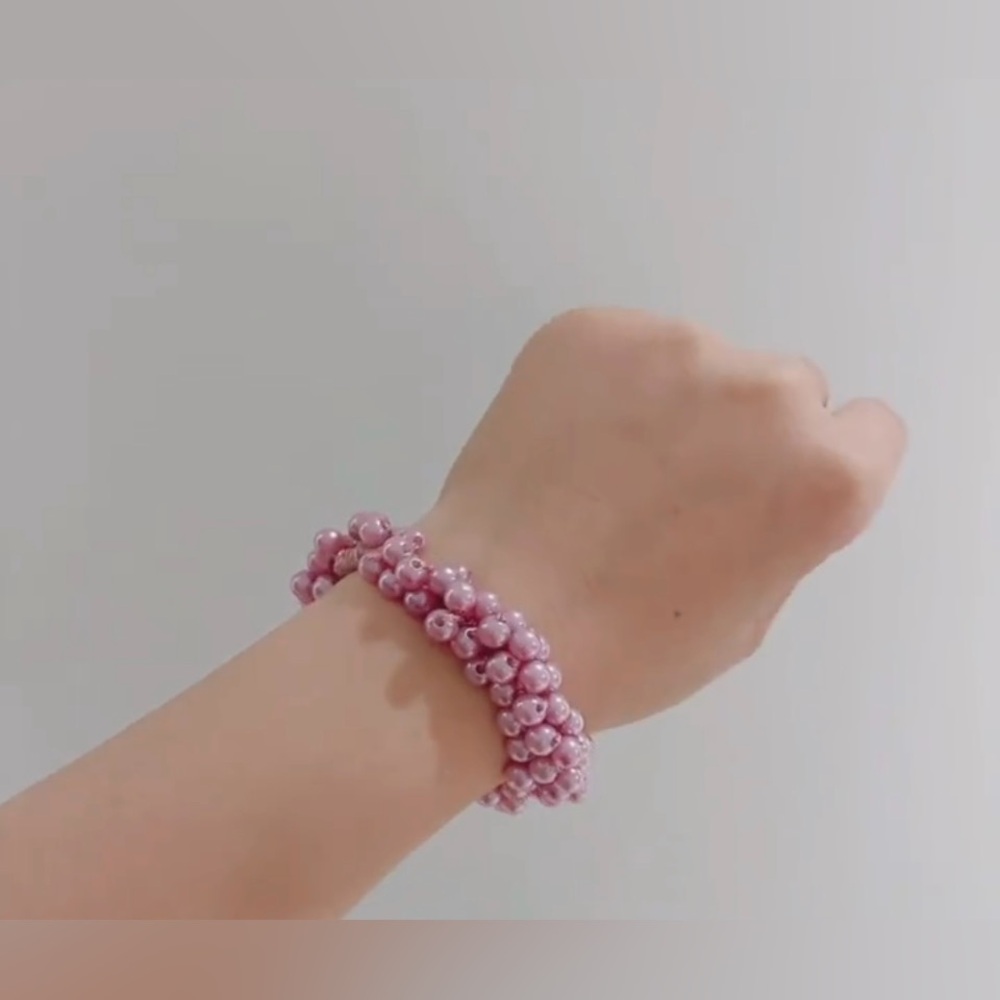 Aili’s Corner Mauve Imitation Pearl Hair Ties, New - Picture 2 of 13